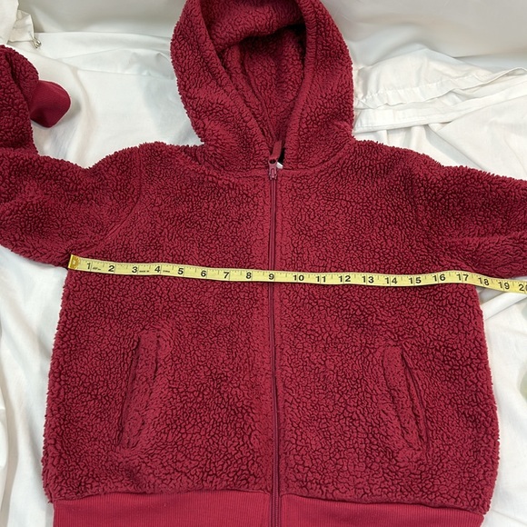 Arizona Jean Co Raspberry Sherpa Zipper Front Hooded Jacket Size M (10/12) - Picture 5 of 7